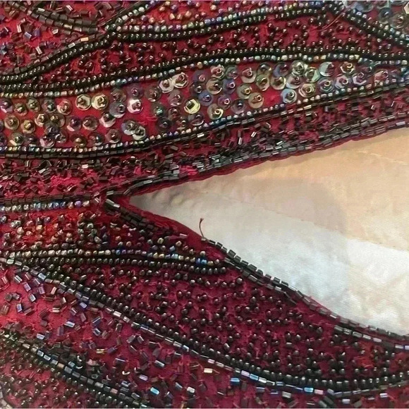 Vintage Caché Silk Butterfly Beaded Top - Picture 5 of 9